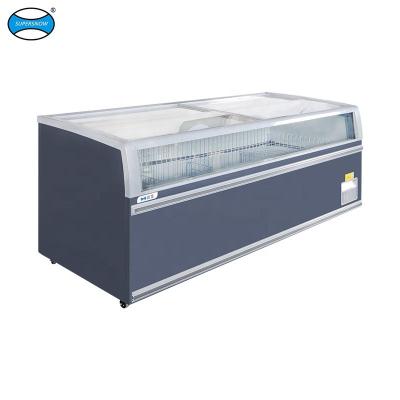 China Commercial frozen food display island chest freezers for sale for sale