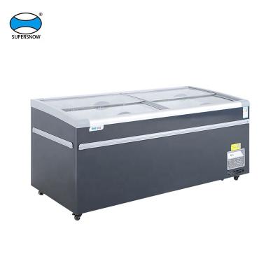 China Horizontal seafood popsicle freezer supermarket grocery island freezer for sale