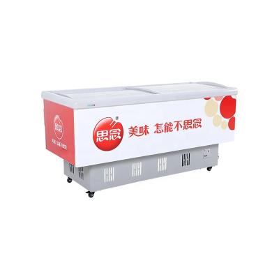 China Commercial supermarket large capacity island freezer for food for sale