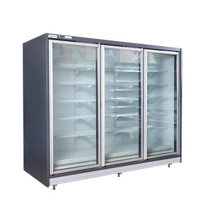 China Remote glass door cooler refrigerator dairy and beverage chiller for supermarket for sale