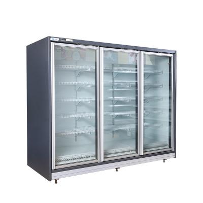 China Upright 4 glass door commercial refrigerator for supermarket for sale