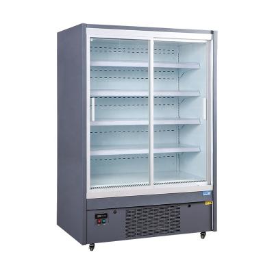 China Supermarket Commercial Refrigerator Portable Double Glass Door Upright Freezer for sale