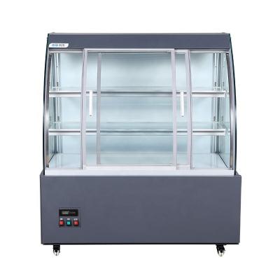 China Front open glass cake display refrigerator for sale