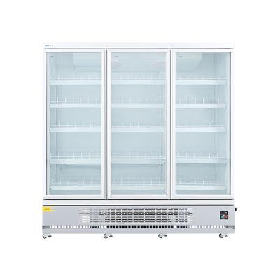 China Commercial bar double glass door refrigerator beverage fridge for sale