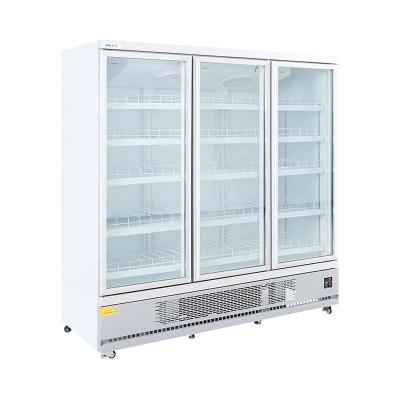 China Pepsis Cocas Colas Drink Beverage Display Upright Freezer With Glass Doors for sale