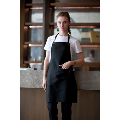 China restaurant and bar uniform black waist apron for bartender waiter staff apron FW037 for sale