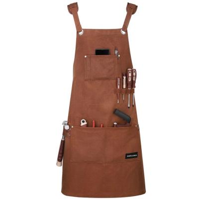 China Heavy Duty/Durable/Cross Canvas Apron Bartender Artists Waiters Men Women Apron Cafe Shop Backyard Outdoor BBQ Work Bar for sale