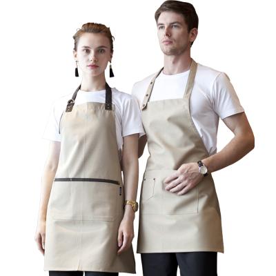 China Baker Waterproof Bar Bib Apron LOW MOQ Work Protection Custom Logo 100 Cotton For Restaurants Kitchen Cooking Cafe for sale