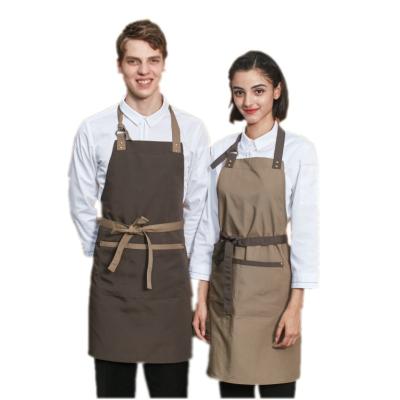 China Custom Logo Canvas Long Bartender Aprons Work Protective Fashion Chefs Uniform Bistros For Bar Restaurant for sale