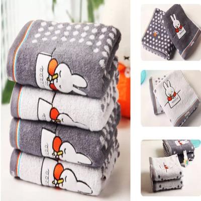 China 72*34cm Classic MIFFY pure cotton embroidered popular face towel and hand towel for sale