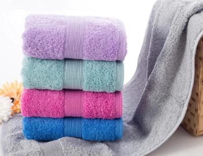 China 100% cotton plain color terry dobby border bath towel banded bath towel, cotton bath towel for sale