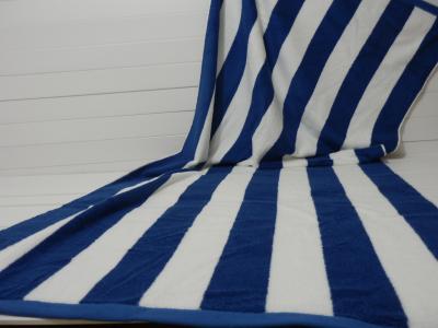 China Factory Supply 100% cotton Yarn Dyed Jacquard Heavy Blue Stripe Pool Towel for sale