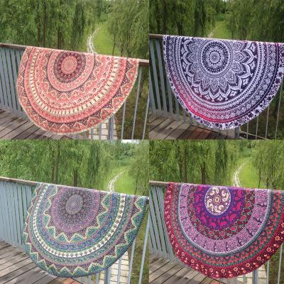 China Round Beach Throw Tapestry Hippy Boho Gypsy Cotton Tablecloth Beach Towel for sale