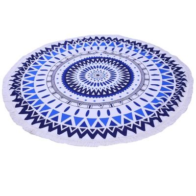 China Summer 150cm diameter Large Custom Printed Round Beach Towels With Tassel Microfiber beach towel round for sale