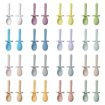 China Wholesale BPA Free Silicone Portable Baby Silicone Snail Spoon And Fork Feeding Set Training Tableware for sale