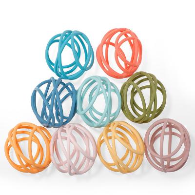 China 100% Silicones Wholesale Food Grade Bpa Free Eco-friendly Material Teething Toys Eco Non-Toxic Baby Teether Chewing Ball for sale