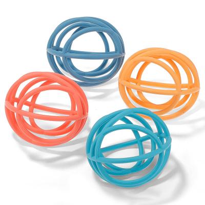 China New Arrival Eco-friendly Material Bpa Free Silicone Teether Toys Infant Eco Food Grade Baby Teether Funny Non-Toxic Ball for sale