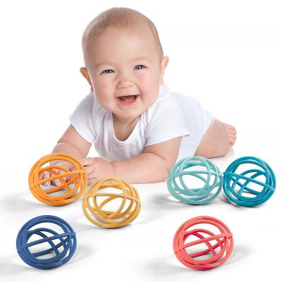 China Custom Bpa Free Material Eco-Friendly Baby Eating Chewable Baby Exercising Teether Gift Silicone Toys Silicone Teether for sale