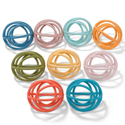 China New High Quality Eco-friendly Bpa Silicone Material Free Teething Toys Chew Round Maze Ball Non Toxic Baby Teether for sale