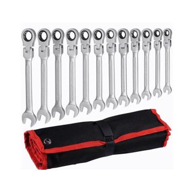 China Chrome Vanadium Steel Ratchet Wrench Active Key Combination Set 12 Pieces Set 8-19 Labor Saving Quick Key Tools for sale