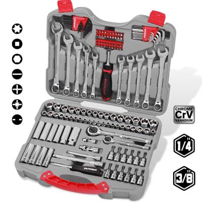 China Wholesale Auto Repair 140 Piece Socket Set Auto Repair Tool Socket Metric Head Ratchet Wrench Quick Hardware Tools for sale