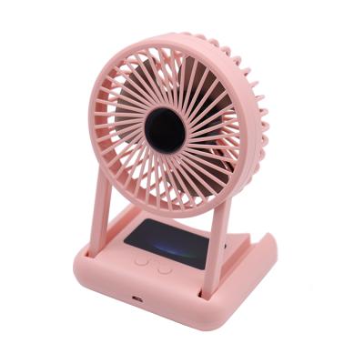 China Multifuntional Strong Wind Portable Folding Air Cooler White Fans Led Usb Mini Rechargeable Desk Lamp Hand Fan for sale