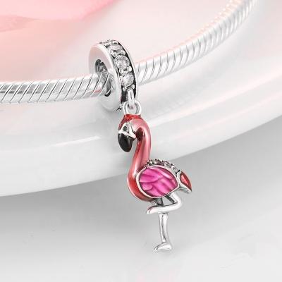 China TRENDY Women Flamingo Personalized Jewelry Making Bead Charms Bracelet 925 Sterling Silver Luxury Charm Bracelets With Letters Wholesale for sale