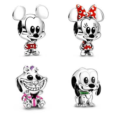 China CLASSIC mickey minnie charm mouse plata de ley 925 designer channel for jewelry making bracelet fashion luxury diy style handmade beads for sale