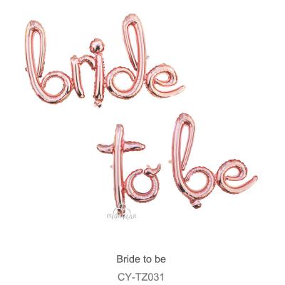 China Rose Gold Bride to be Handwritten Ring Balloons Wedding Bridal Shower Decorations Just Married Hen Bachelorette Party Decorations Foil Balloons for sale