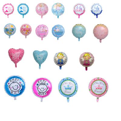 China New 18inch Baby Boy Girl First 1th Birthday Foil Printing Shower Decorations Reveal Decoration Supplies Balloon Globos Wholesale for sale