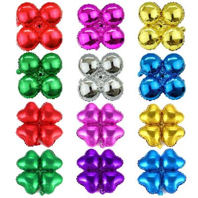 China Building Decorations 4 Petals 18inch Foil Balloons Four Leaf Clover Baloes Column Arch For Wedding Decor globos for sale