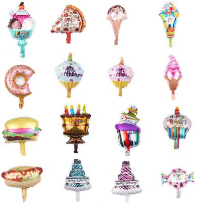 China Decorations Hamburger Hot Dog Donut Pizza Cream Mini Foil Balloon Party Decoration Cake DIY Store Inflatable Balloons Happy Birthday for sale