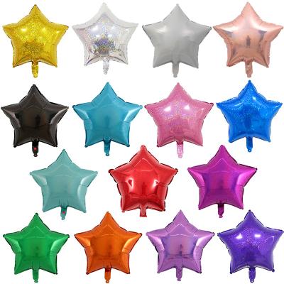 China Multiple Decorations 18inch Gold Ribbon Colors Laser Stars Balloon Baby Shower Wedding Happy Birthday Party Decor Supplies Toys for sale