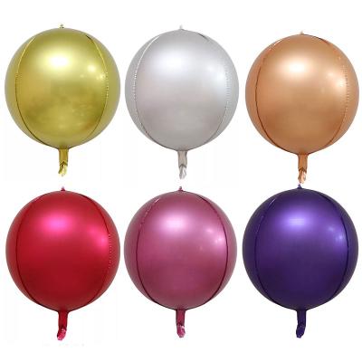 China Decorations 22inch Chrome 4D Metal Round Foil Balloons Wedding Birthday Party Decorations Inflatable Helium Balloon for sale