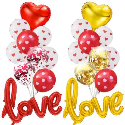 China Decorations Rose Gold Love Heart Confetti Letter Balloon Set Globos Wedding Valentine's Day Baby Shower Birthday Party Decoration Supplies for sale