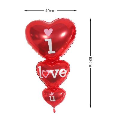 China Decorations Kiss Hug Balloon Heart Foil I Love You Balloons Valentine's Day Wedding Party Decoration Helium Balls Casamento Globos for sale