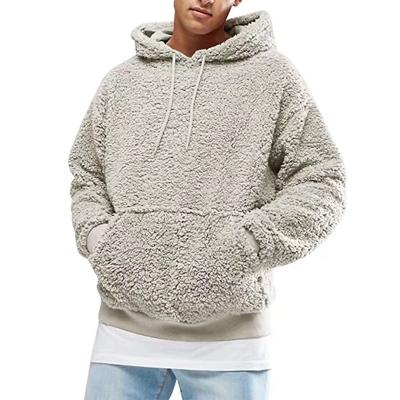 China Wholesale Men OEM Pullover Sherpa Fleece Hoodie Customized Warm Fur Jacket for sale