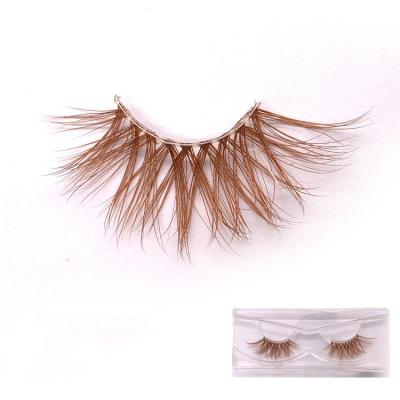 China Brown False Eyelashes Wholesale False Eyelashes 3D Mink Eyelashes Label Eyelashes Brown Dropshipping for sale