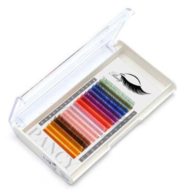 China 2021 Comfortable Fashion Colored Eyelash Extension Lash Extension D Loop Colorful Rainbow Individual Eyelash for sale