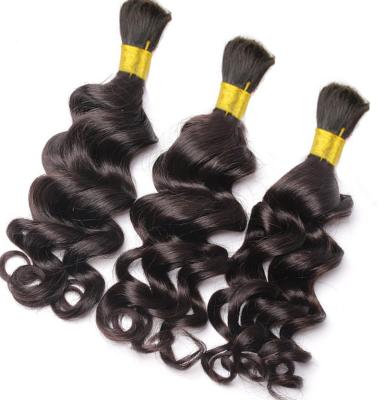 China Remy Human Hair Malaysian Unwefted 100% Bulk Virgin Hair For Braiding Loose Wave Crochet Braid Hair Pony Hair African Braiding for sale