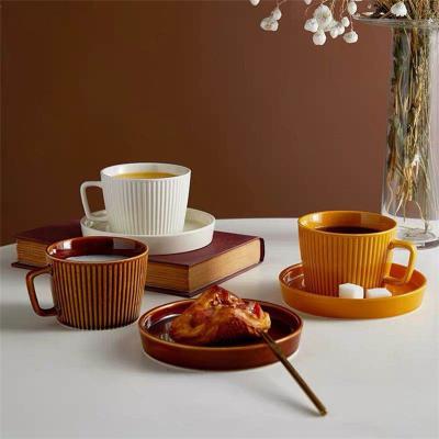 China Cutelife Wholesale Reusable Cheap Chinese Style Tea Ceramic Coffee Mug Set For Home for sale