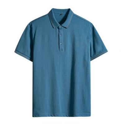 China Wholesale Mercerized Short Sleeve Line Anti-wrinkle Cotton Gold Polo Shirt for sale