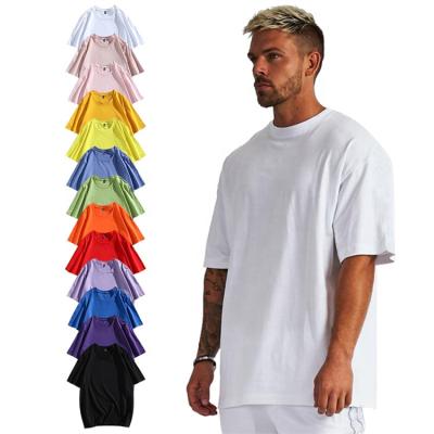 China 200gsm Anti-Wrinkle High Quality Cotton Unisex 100% Custom Heavyweight Over Size T-shirt Mens Vintage White T-Shirt Dress Oversized Tees for sale