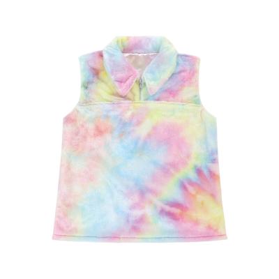 China Newest Dye Link Design Girls Sherpa Sweater Girl Coat Sleeveless Winter Mommy and Me Clothes Viable Pullover Hoodie Flurry Clothes Set for sale