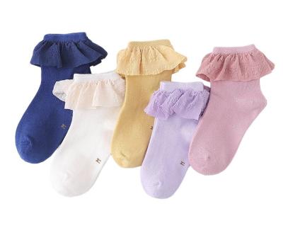 China New QUICK DRY Kids Girl Candy Color Princess Dancing Ruffle Socks Baby Kids Lace Up Socks Boutique Toddler Infants Girls Sock for sale