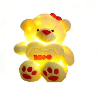 China box & Custom Funny Interesting Light Up Teddy Bear Plush Stuffed Toy With Colorful Led Lighting And Music for sale