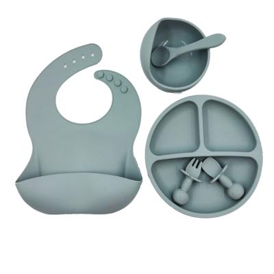 China Wholesale Customized Baby Food Dishes Bpa Free Soft Bpa Free Silicone With Spoon And Fork for sale