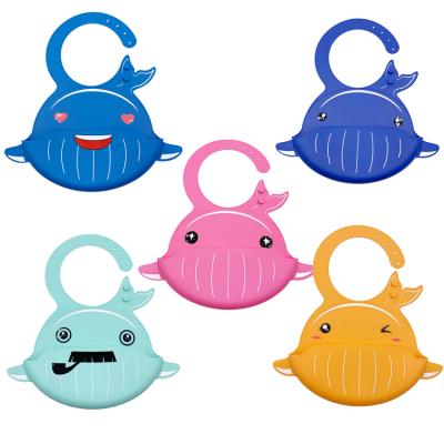 China Girls Boys Baby Bibs Silicone Whale Antibacterial Waterproof Animal Character Feeding Bib for sale