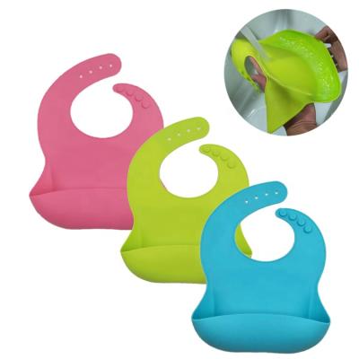 China Food Grade Antibacterial Waterproof Easily Wipes Clean Soft Toddler Silicone Baby Feeding Bib for sale