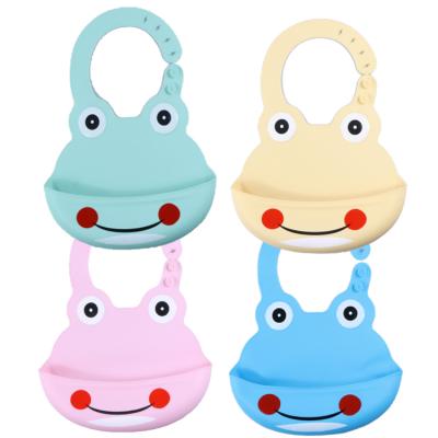 China Amazon Antibacterial Hot Selling Silicone Frog Eco-friendly Reusable Waterproof Bib for sale